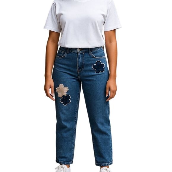 No Boundaries Juniors' Destructed Mom Jeans Size 15 - Picture 1 of 5